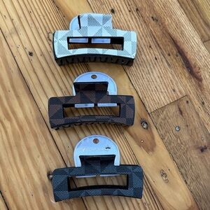 Hair Claw Clips in Black, Brown, and White